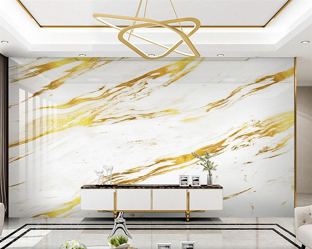 3D Wallpaper Golden Marble